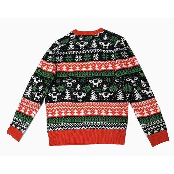 Mad Engine Christmas Mooo Cow Jingle Bell Ugly Christmas Sweater Men’s Small Red - Picture 5 of 6